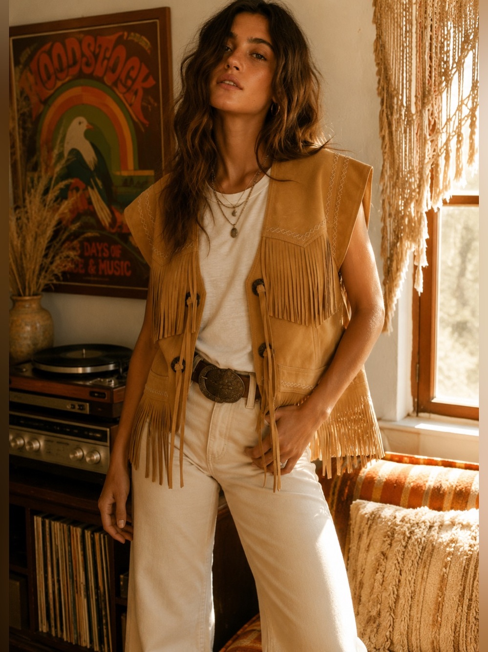NWT Spell Fearless Heart Suede Vest